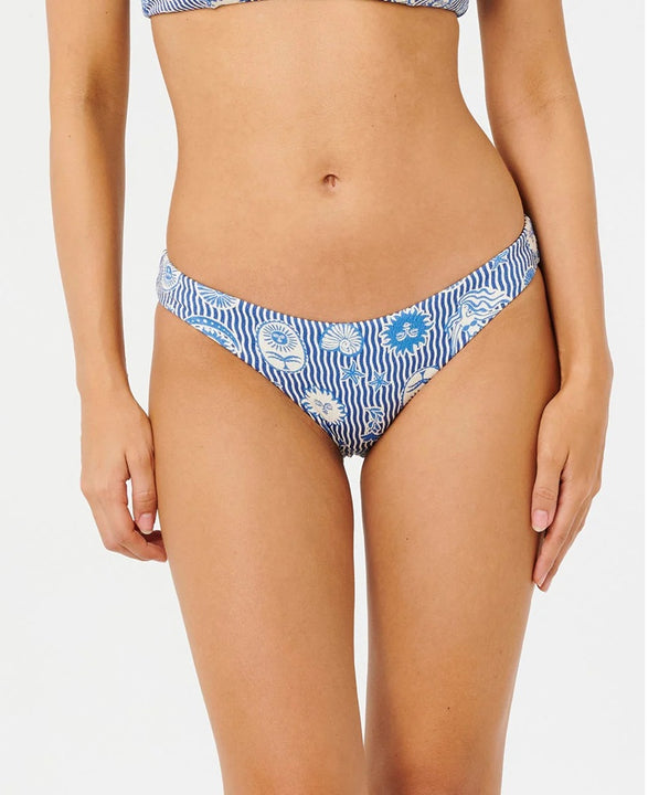 Dół od bikini damski RIP CURL Catalina Waves Full Pant niebieskie
