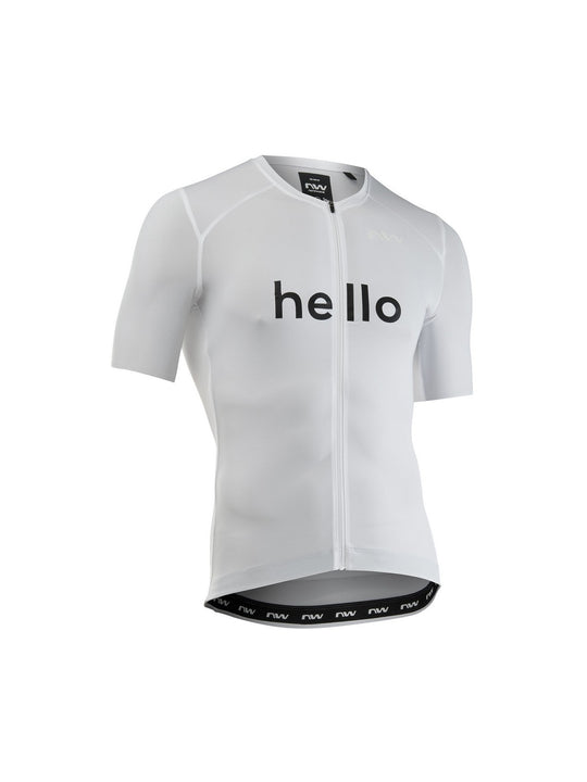 Koszulka rowerowa NORTHWAVE Blade Hello Goodbye Jersey S/s biała
