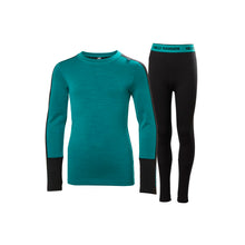 Bielizna dziecięca HELLY HANSEN Jr Lifa Merino Midweight Set kolor zielony
