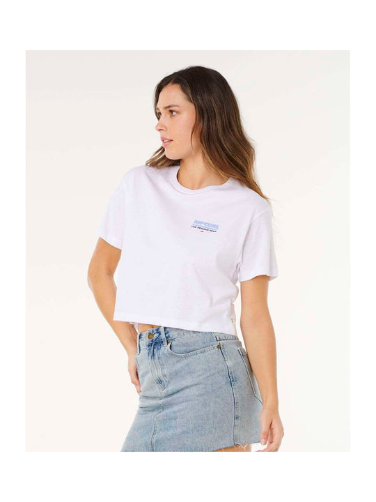Koszulka damska RIP CURL Hayley O Crop Tee biała
