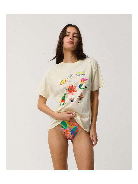Koszulka damska RIP CURL Desire Relaxed Tee żółta
