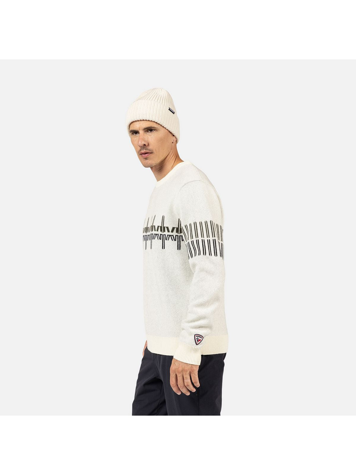 SWETER ROSSIGNOL PATTERNED CN SWEATER biały