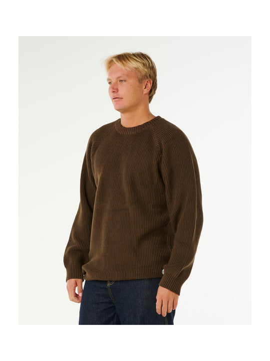 Sweter męski RIP CURL Premium Surf Knit Crew Brązowy brązowy
