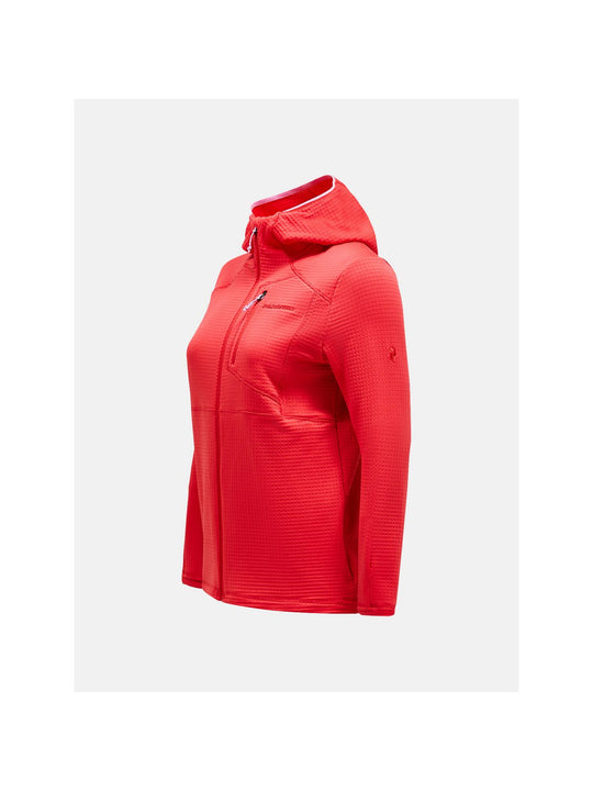 Bluza PEAK PERFORMANCE W Trail Polartec Zip Hood czerwony - Adventure Sports
