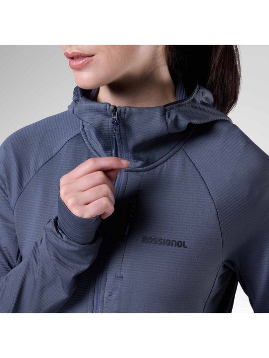 Bluza damska ROSSIGNOL W Textured Hoodie Mid Layer szara
