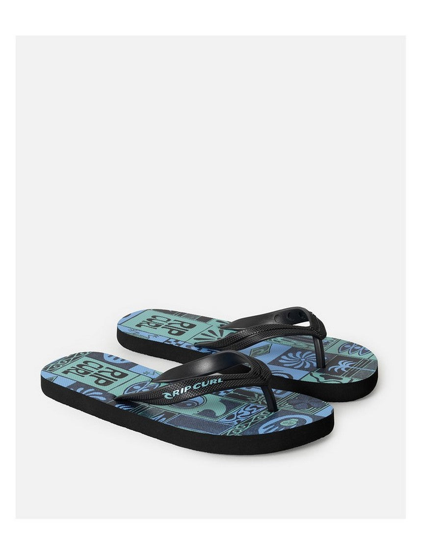 Japonki plażowe chłopięce RIP CURL Grom Energy Bloom Open Toe-Boy niebieskie