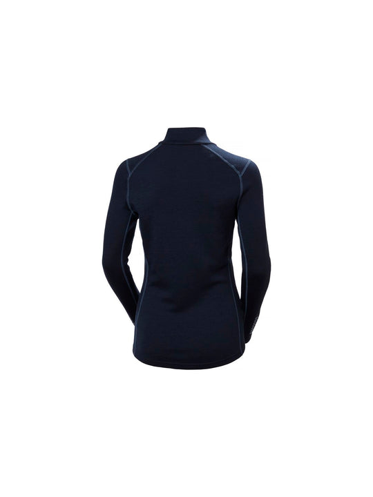Koszulka damska HELLY HANSEN W Lifa Merino Midweight Graphic 1/2 Zip kolor granatowy
