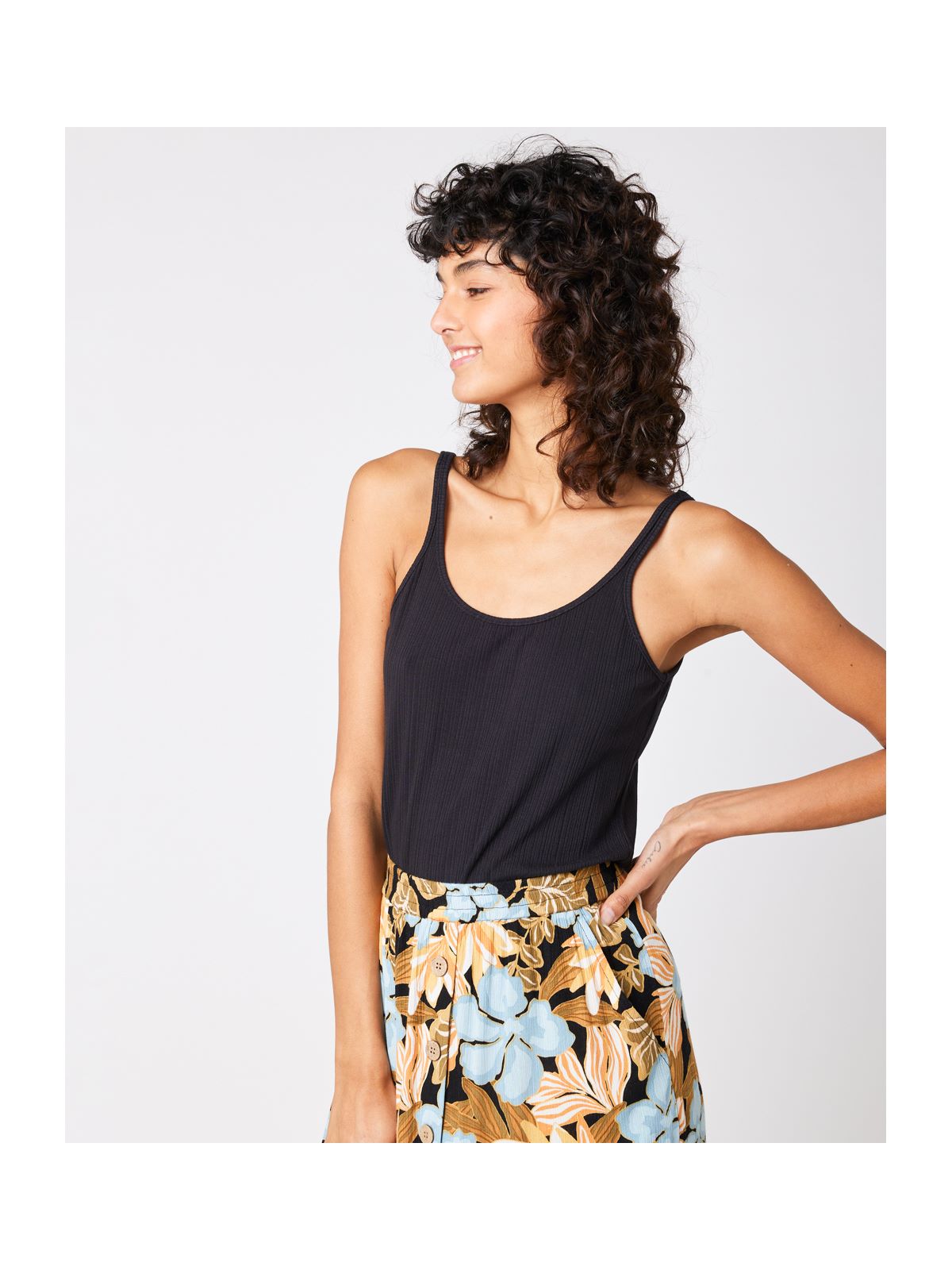 Koszula RIP CURL Amantea Rib Top czarny - Adventure Sports