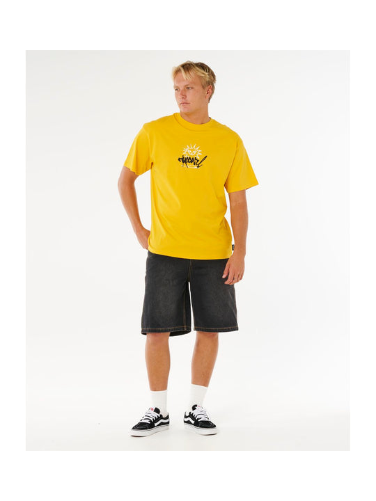 Koszulka męska RIP CURL Inner Visions Rotten Sun Tee żółta
