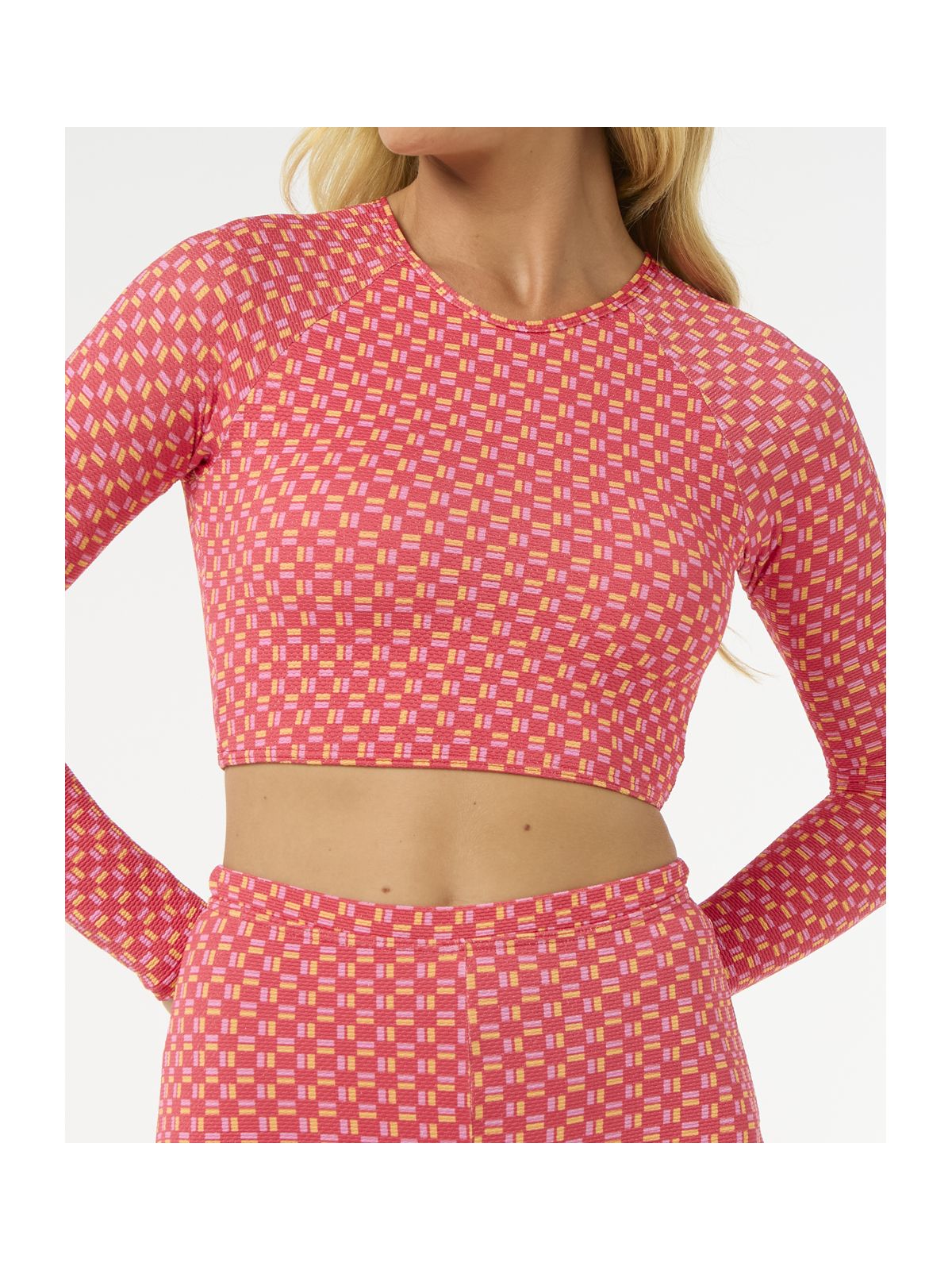 Lycra RIP CURL Shell Cove Crop Rashvest czerwony