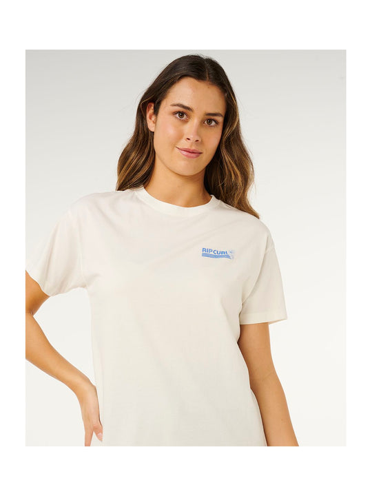 Koszulka damska RIP CURL Ocean Break Relaxed Tee beżowa
