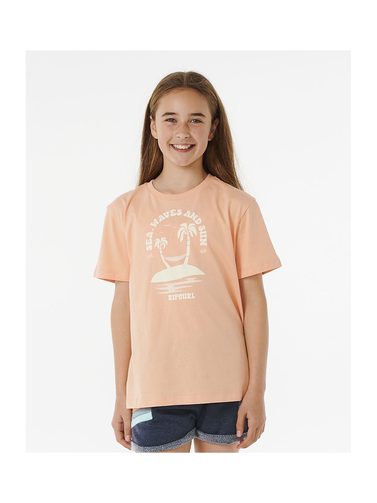 Koszulka RIP CURL Re-Entry Tee Girl pomarańczowy - Adventure Sports