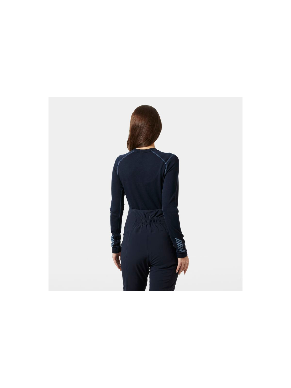 Koszulka damska HELLY HANSEN W Lifa Merino Midweight Graphic Crew kolor granatowy