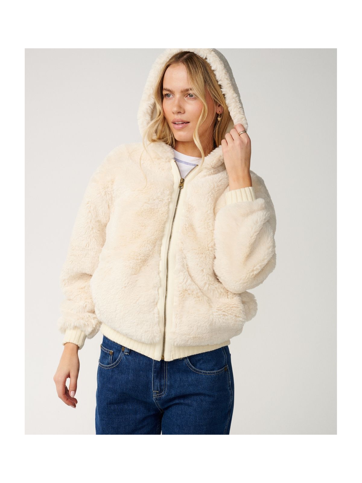 Polar damski RIP CURL Bossa Nova Fluffy Polar Fleece biały