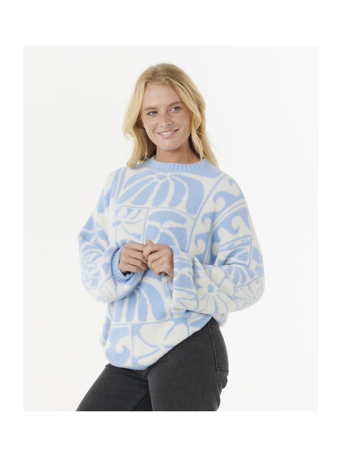 Sweter RIP CURL AOTS-TY WILLIAMS JACQUARD CREW niebieski