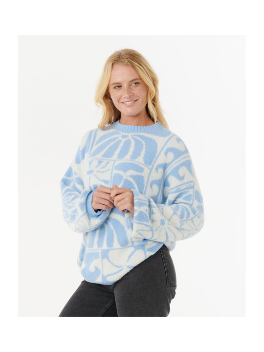 Sweter RIP CURL AOTS-TY WILLIAMS JACQUARD CREW niebieski

