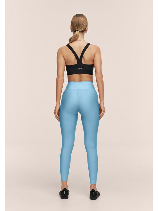 Legginsy treningowe damskie CASALL Overlap High Waist Tights kolor niebieski

