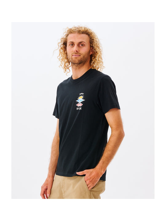Koszulka RIP CURL Search Icon Tee czarny
