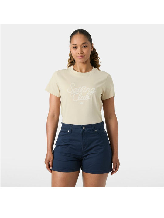 Koszulka damska HELLY HANSEN W Core Graphic T-Shirt 2.0 Beżowa
