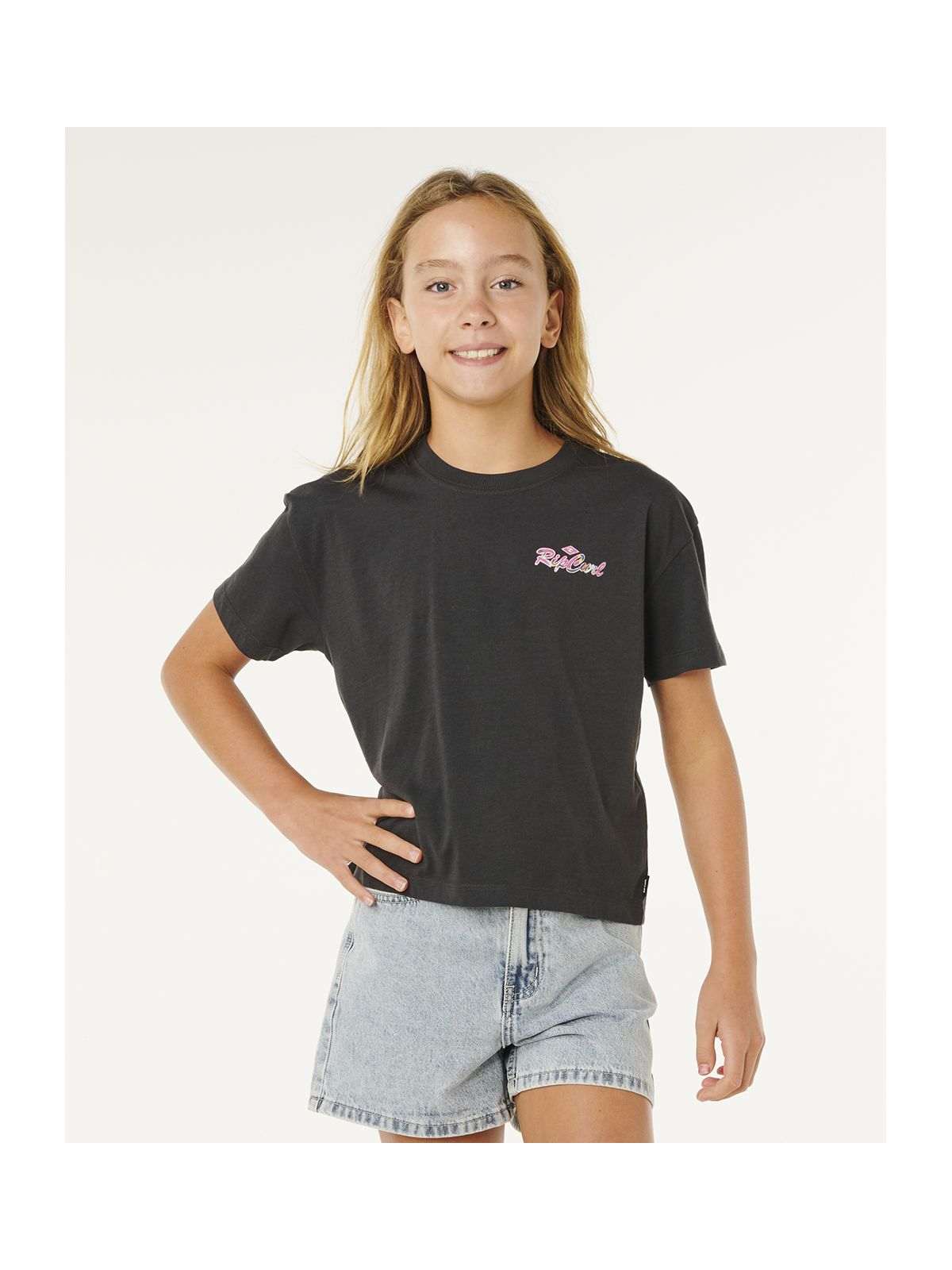 Koszulka dziewczęca RIP CURL Layday Crop-Girl czarna
