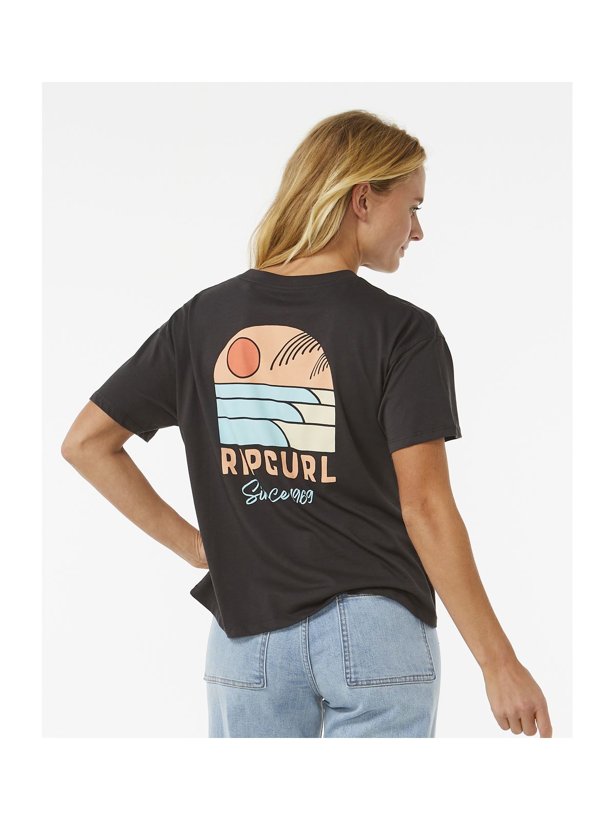 Koszulka RIP CURL Line Up Relaxed Tee czarny - Adventure Sports