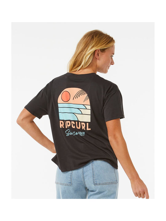 Koszulka RIP CURL Line Up Relaxed Tee czarny - Adventure Sports
