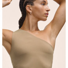 Koszulka treningowa damska CASALL One Shoulder Bra Tank kolor zielony
