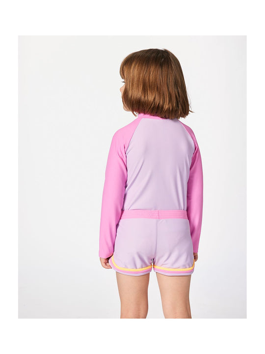 Lycra RIP CURL Rainbow Tide Ls Rash Vest-Girl różowy
