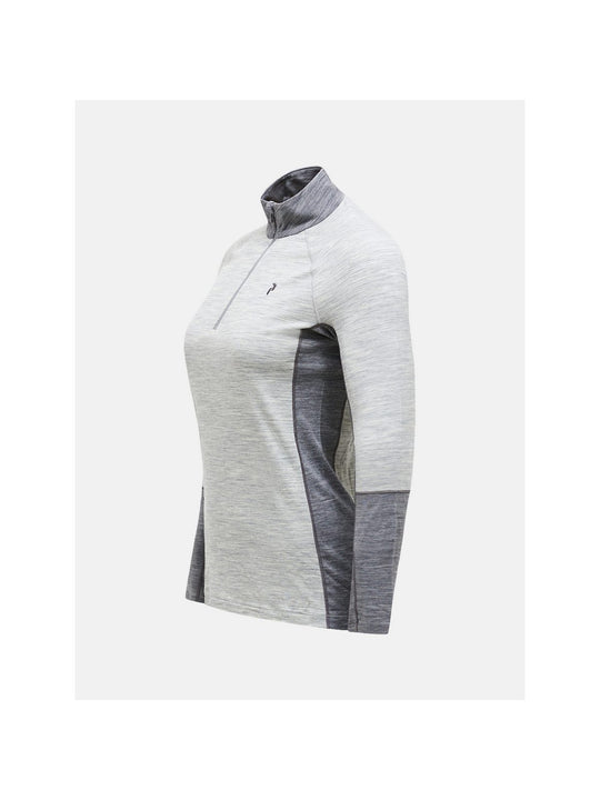 Koszulka termiczna damska PEAK PERFORMANCE Magic Half Zip Wool-blend Baselayer Women szara
