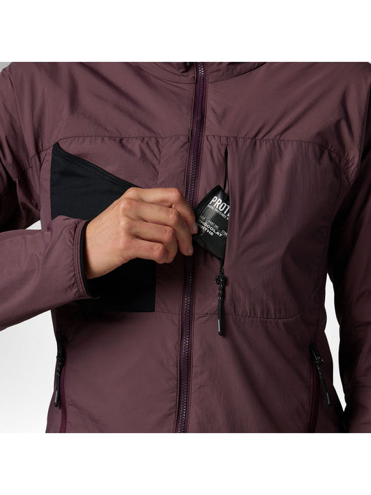 Kurtka narciarska damska ROSSIGNOL W Venon Active Hoodie Jacket bordowa
