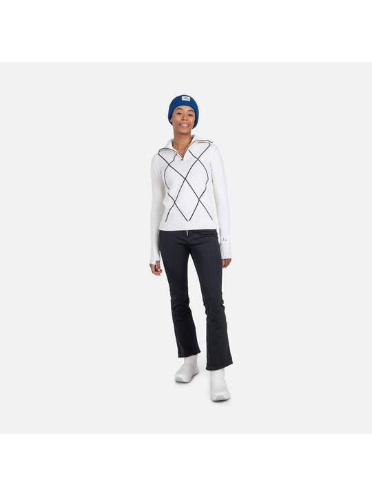 Sweter damski ROSSIGNOL W Jcc 1/2 Zip biały
