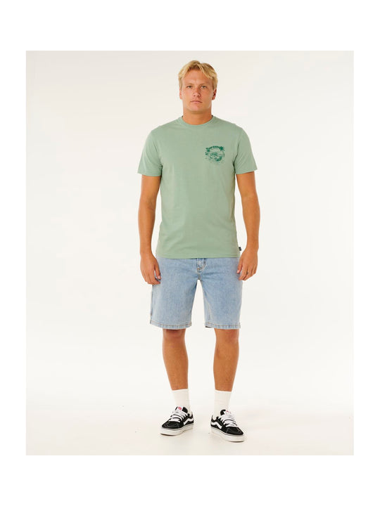 Koszulka męska RIP CURL Keep On Trucking Ss Tee zielona
