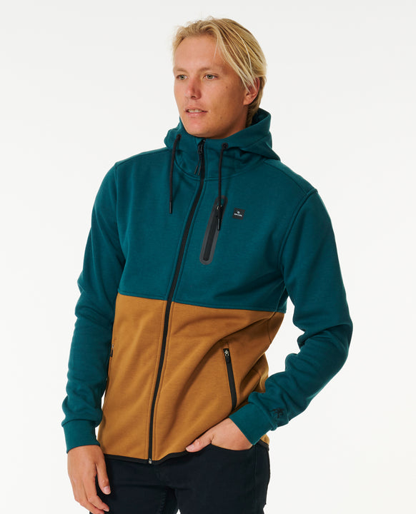 Bluza z powłoką DWR męska RIP CURL Anti Series Departed Zip Thr niebieski - Adventure Sports
