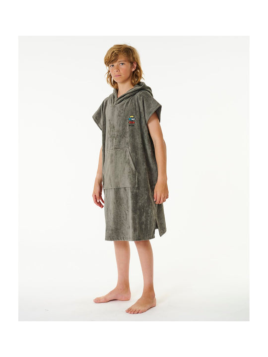 Poncho RIP CURL Logo Hooded Towel Boy szary - Adventure Sports
