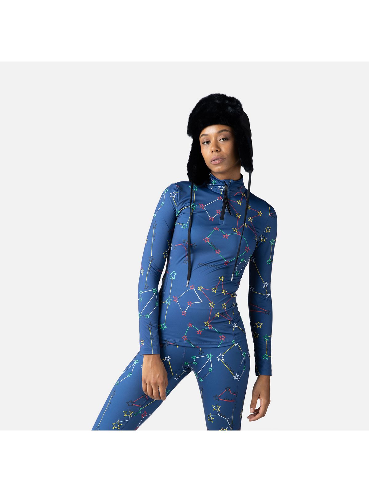 Koszulka Rossignol W Booster 1/2 Zip Top niebieski - Adventure Sports