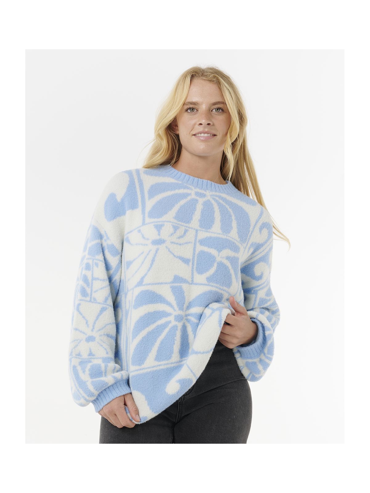 Sweter RIP CURL AOTS-TY WILLIAMS JACQUARD CREW niebieski