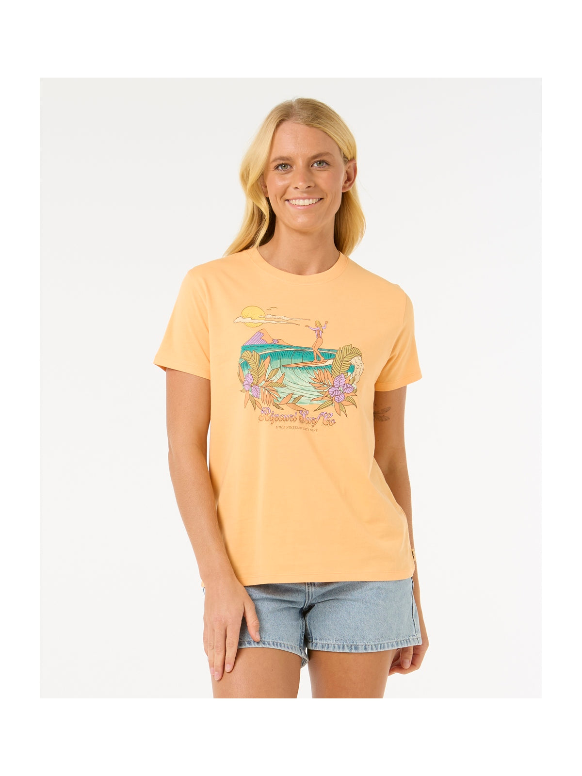 Koszulka RIP CURL Gliding Standard Tee pomarańczowa