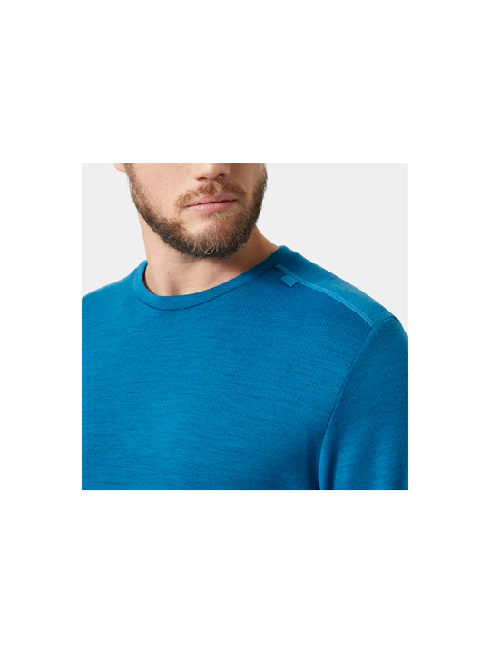 Koszulka męska HELLY HANSEN Lifa Merino Midweight Crew  kolor niebieski
