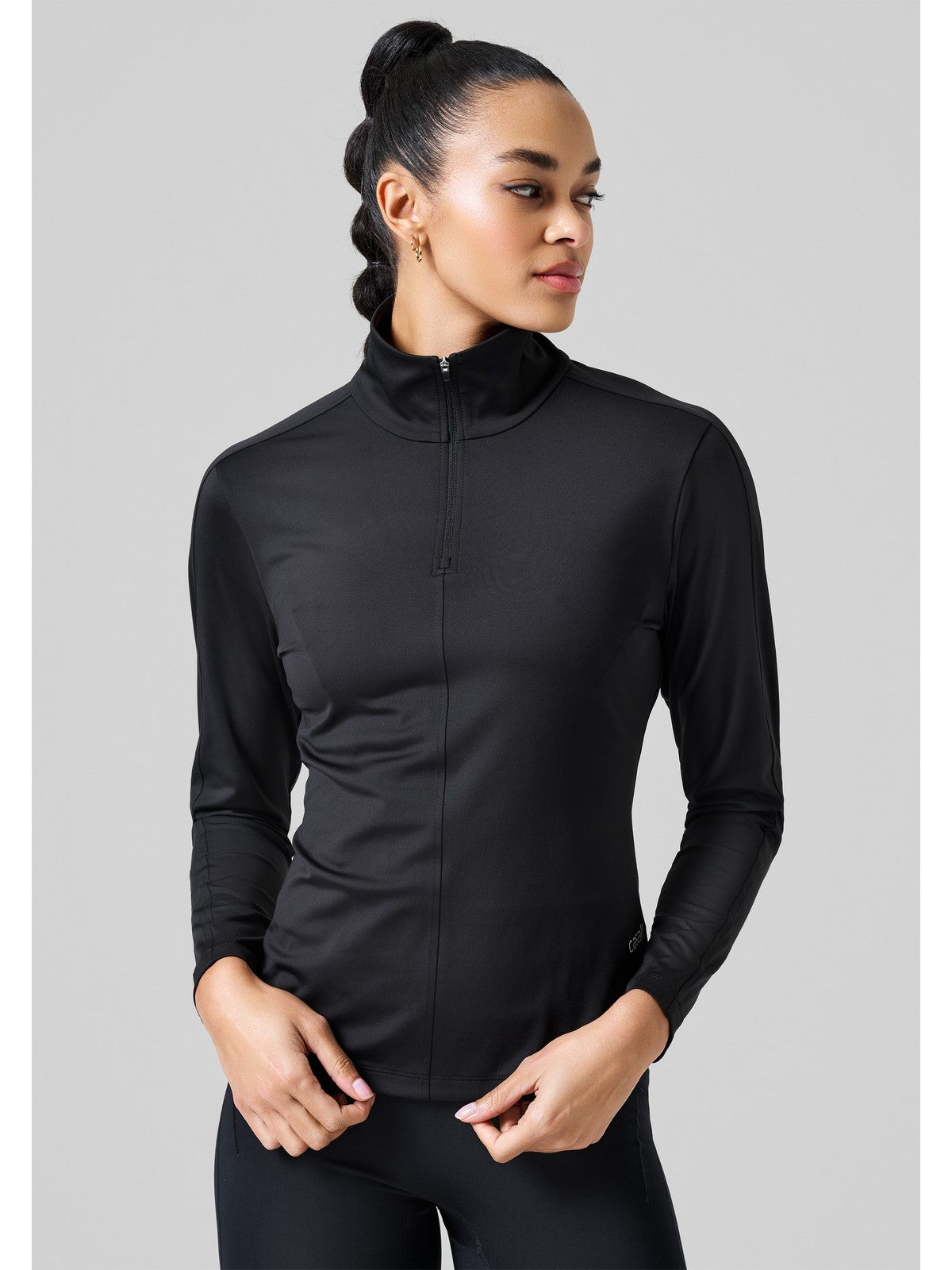 Koszulka damska CASALL Serene Half Zip Long Sleeve kolor czarny