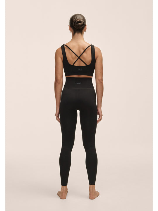 Legginsy damskie CASALL Scallop High Waist Seamless Tights czarny - Adventure Sports
