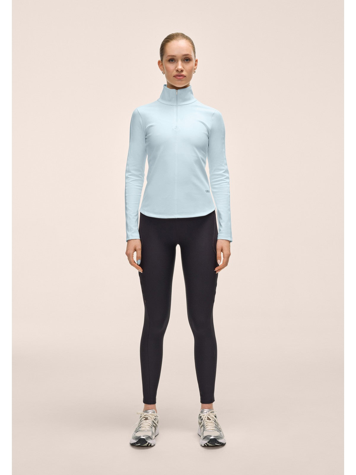 Koszulka damska CASALL Serene Half Zip Long Sleeve kolor niebieski