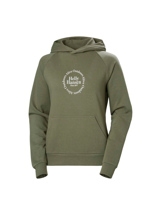 Bluza damska sportowa HELLY HANSEN W Core Graphic Hoodie zielony - Adventure Sports
