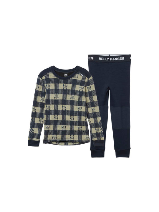 Bielizna dziecięca HELLY HANSEN K Graphic Lifa Merino Set kolor granatowy
