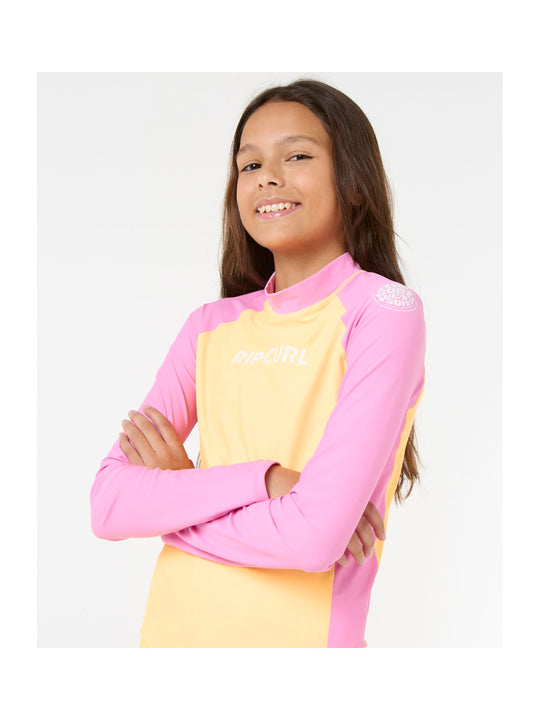 Lycra RIP CURL Classic Surf Ls Rash Vest-Girl pomarańczowy
