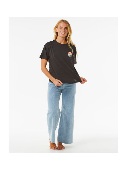 Koszulka RIP CURL Line Up Relaxed Tee czarny - Adventure Sports
