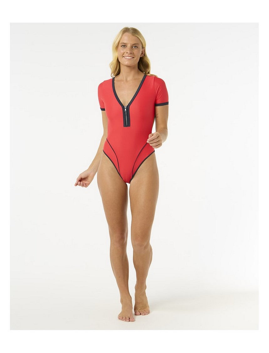 Kostium kąpielowy RIP CURL Bomba Ss Cheeky Surf Suit czerwony