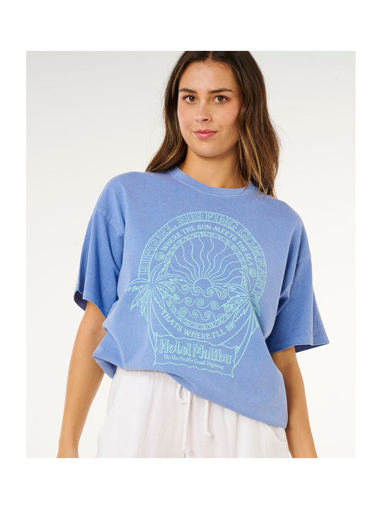 Koszulka damska RIP CURL Hotel Malibu Heritage Tee niebieska
