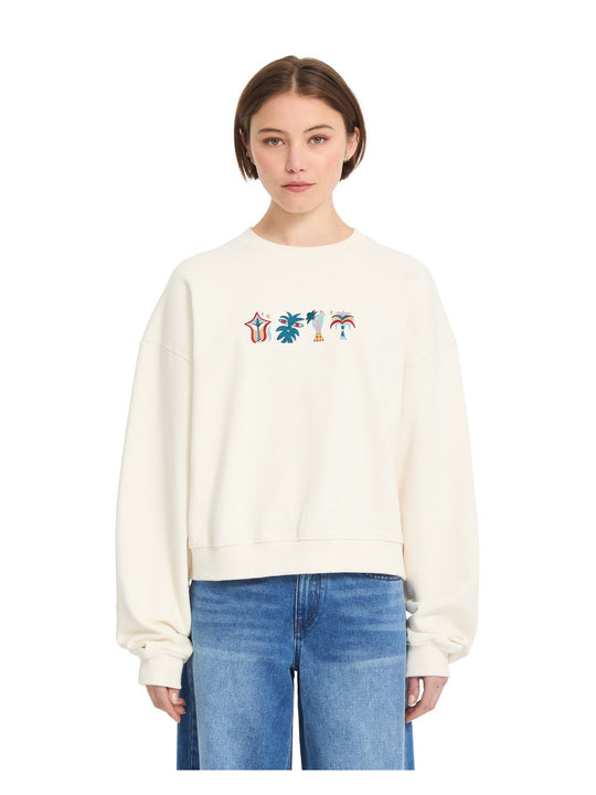 Bluza damska z kapturem VOLCOM Fa Bruno Lucas Crew biały
