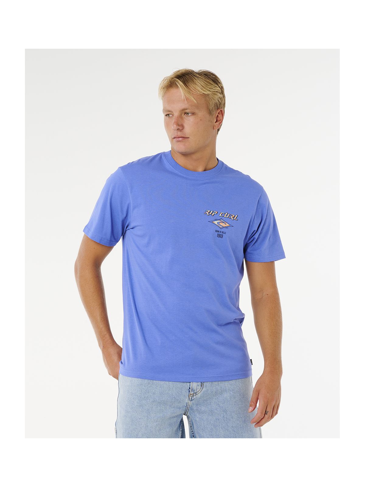 Koszulka męska RIP CURL Fade Out Icon Tee niebieska