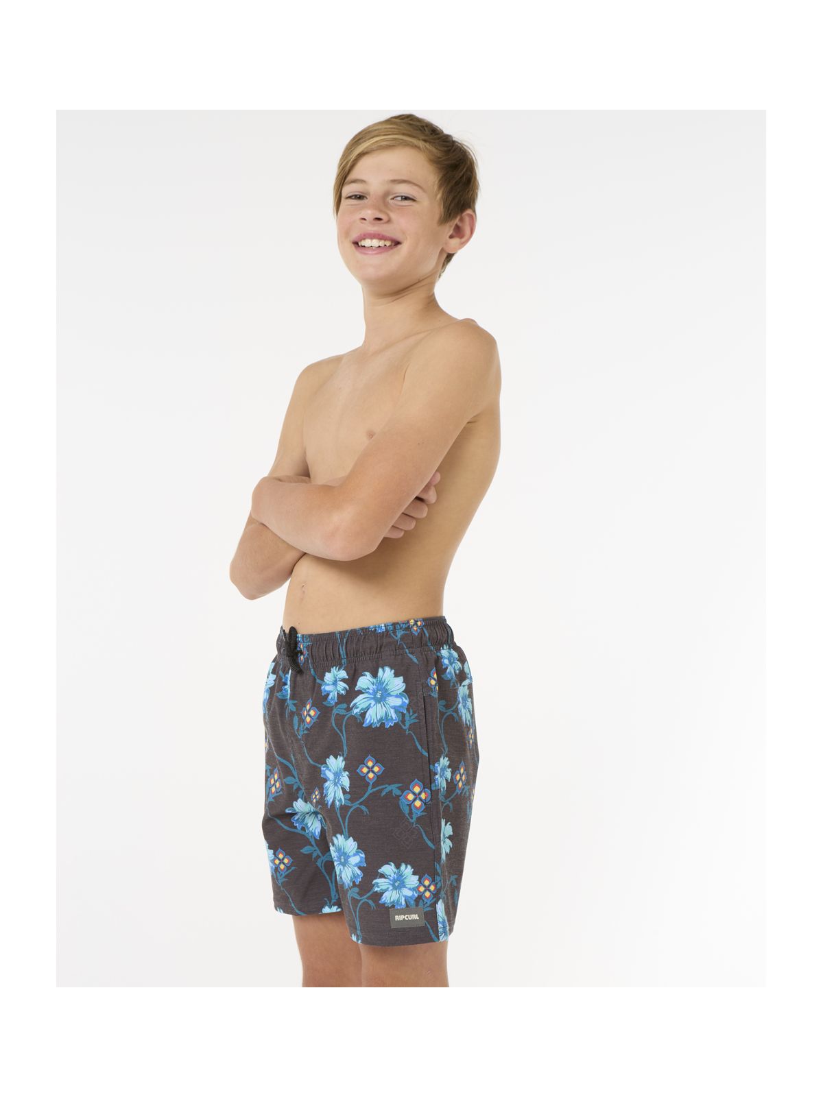 Szorty kąpielowe chłopięce RIP CURL Surf Revival Floral Volley-Boy czarne